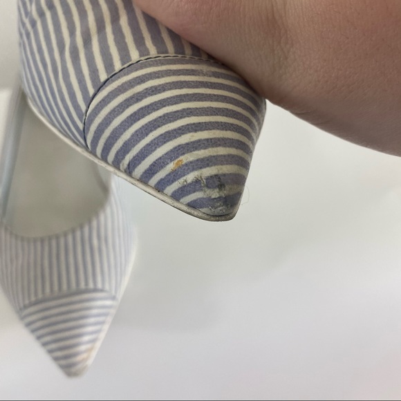 Chanel Cruise Pinstriped Pointed Toe Flats 37 - Picture 7 of 9